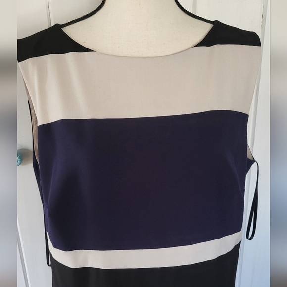 Ralph Lauren Color Block Striped Drop Waist Sleeveless Dress - Picture 3 of 11